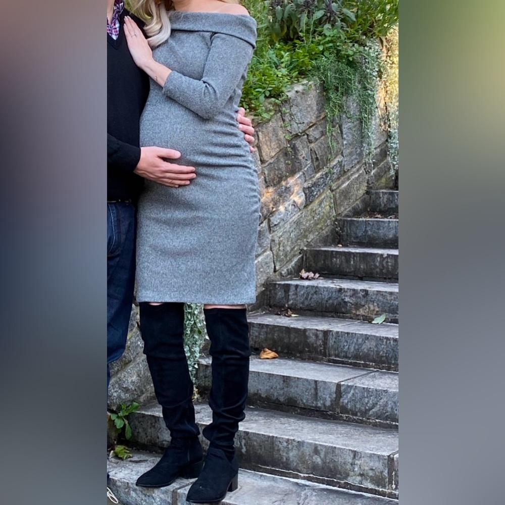 Gray knit Gap maternity dress